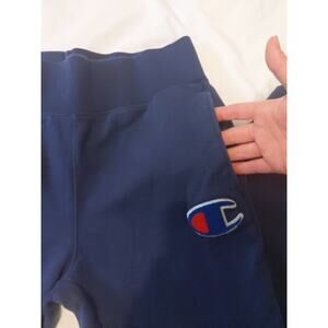 Champion Reverse Weave Sweatpants Unisex M Navy Blue Cotton Blend Classic